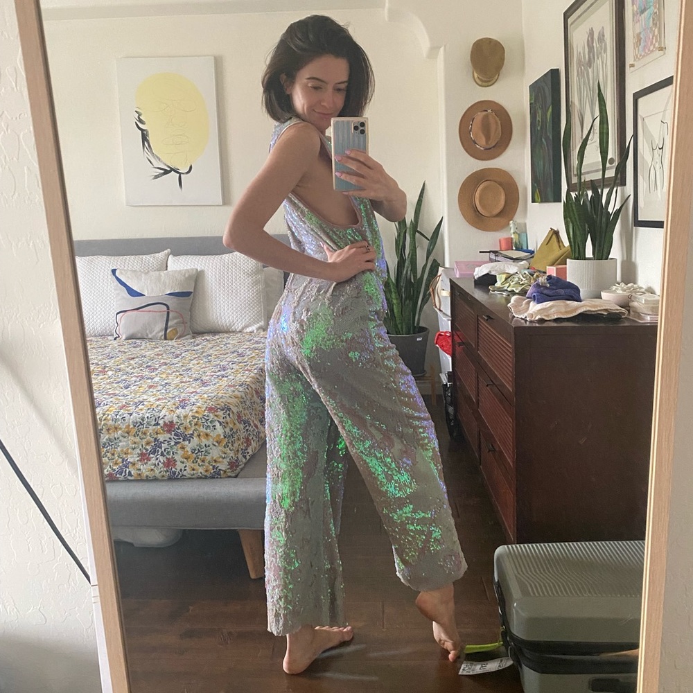 Free People Starbright Sequin Jumpsuit